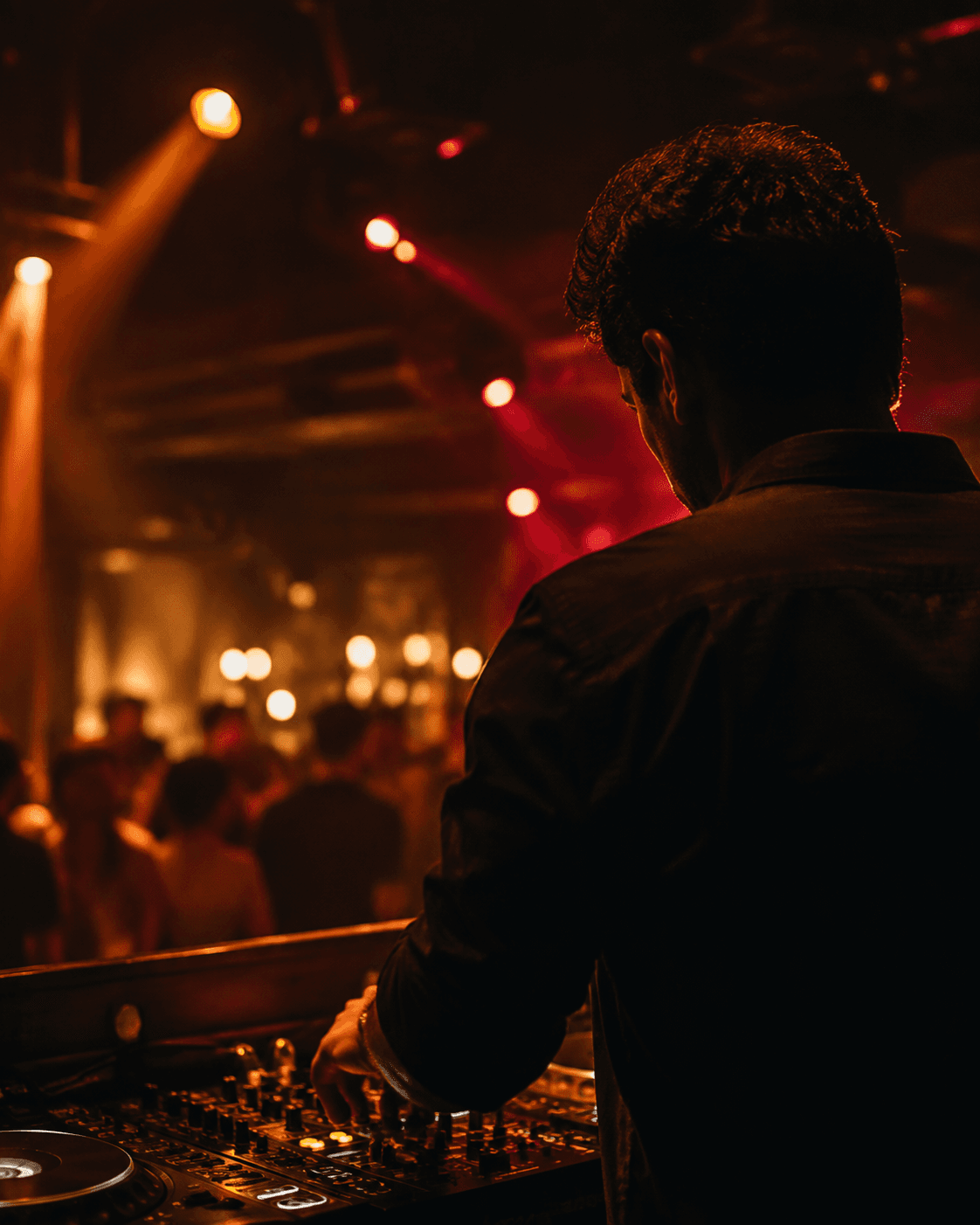 DJ performing behind the decks